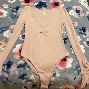 *BRAND NEW* Free People Super Soft Ribbed Pink Baby Bodysuit